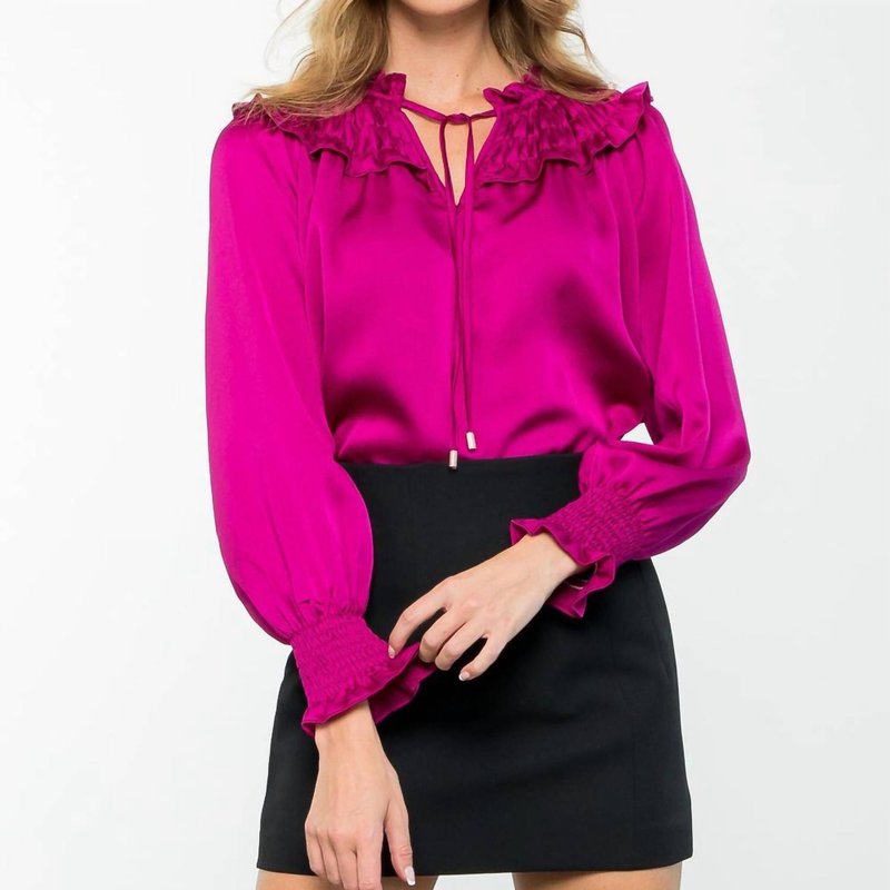 Shop Thml Smocked Long Sleeve Top In Pink