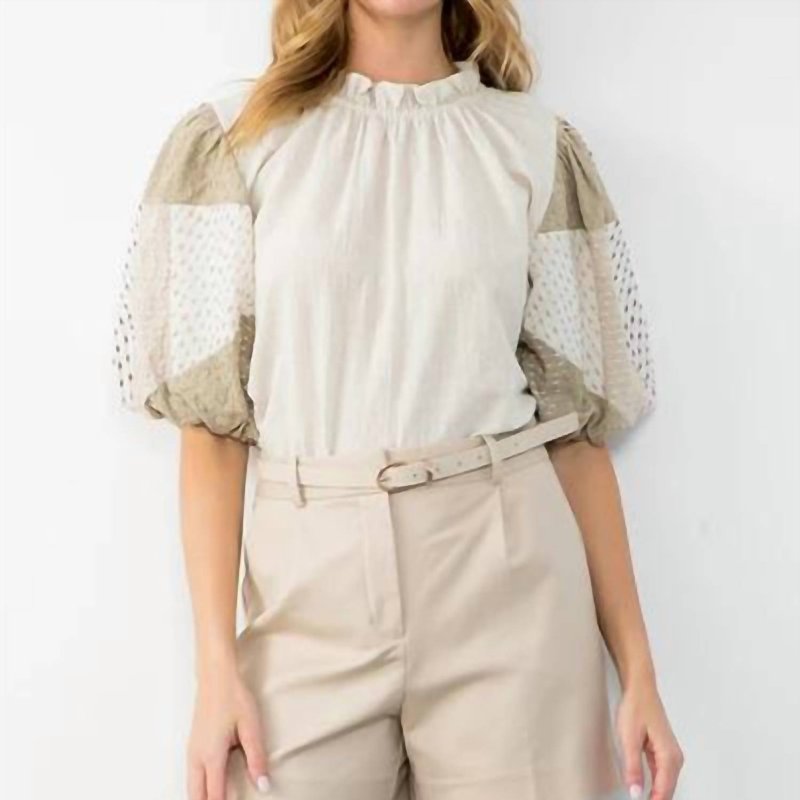 Shop Thml Textured Puff Sleeve Top In Cream In White