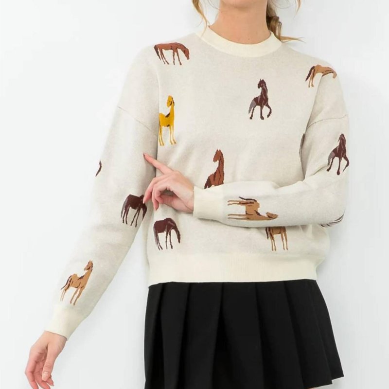 Shop Thml The Stable Horse Sweater In Brown