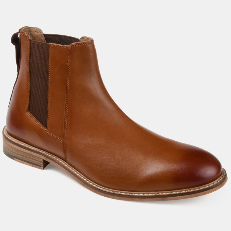 Thomas & Vine Corbin Plain Toe Chelsea Boots In Brown
