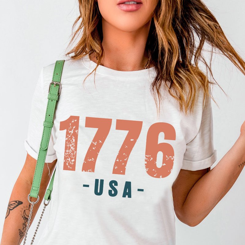 Shop Threaded Pear 1776 Usa Vintage Graphic Tee In White