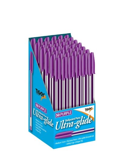 Tiger Tiger Ballpoint Pen (Pack of 50) (Violet) (One Size) product