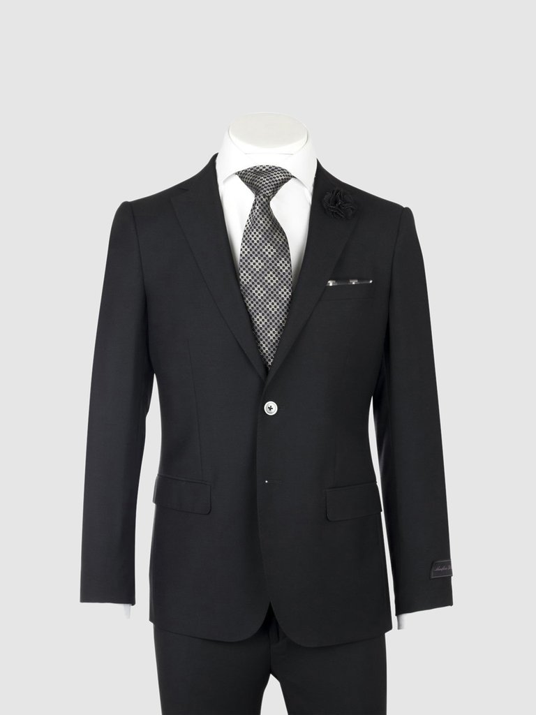Porto Black, Slim Fit, Pure Wool Suit - Porto Black