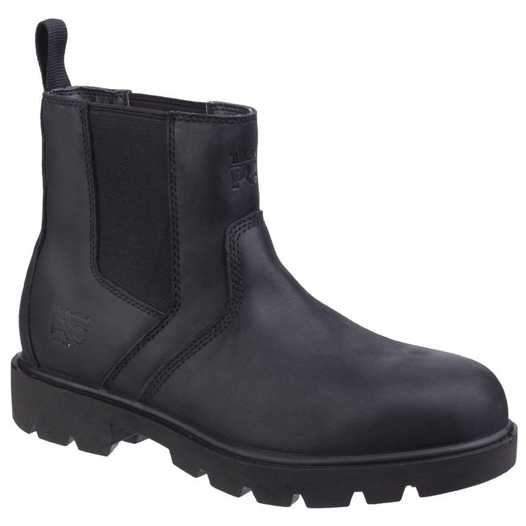 Mens Sawhorse Dealer Slip On Safety Leather Boots (Black) - Black