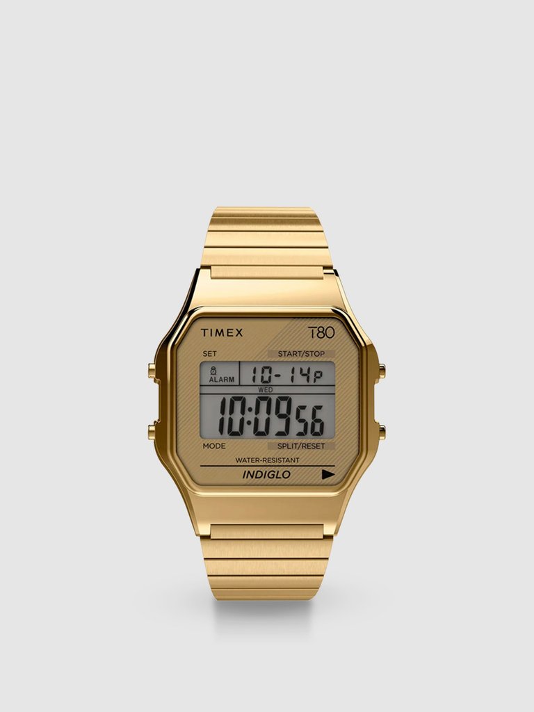 Timex T80 34mm Yellow Gold Stainless Steel Watch | Verishop