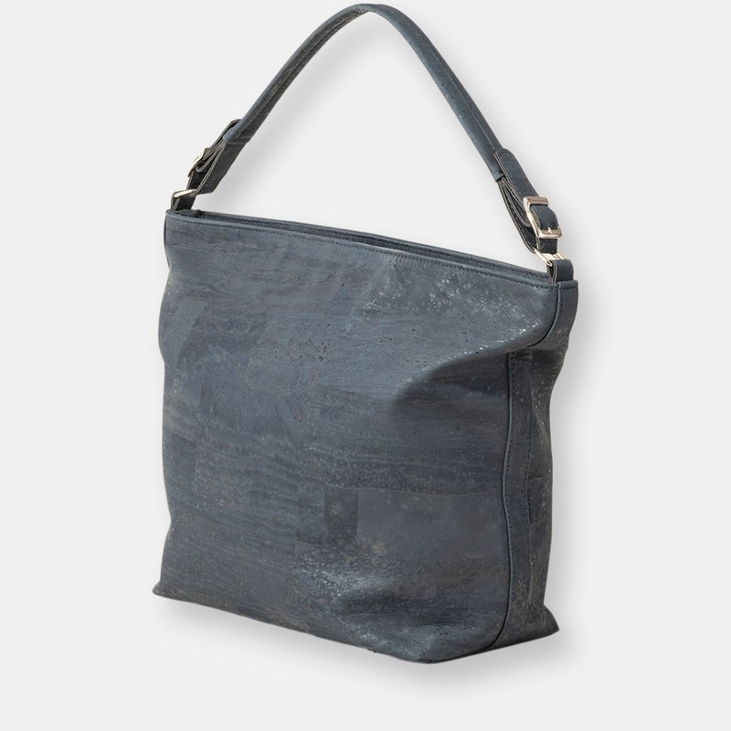 Tiradia Cork Boho Shoulder Bag In Blue