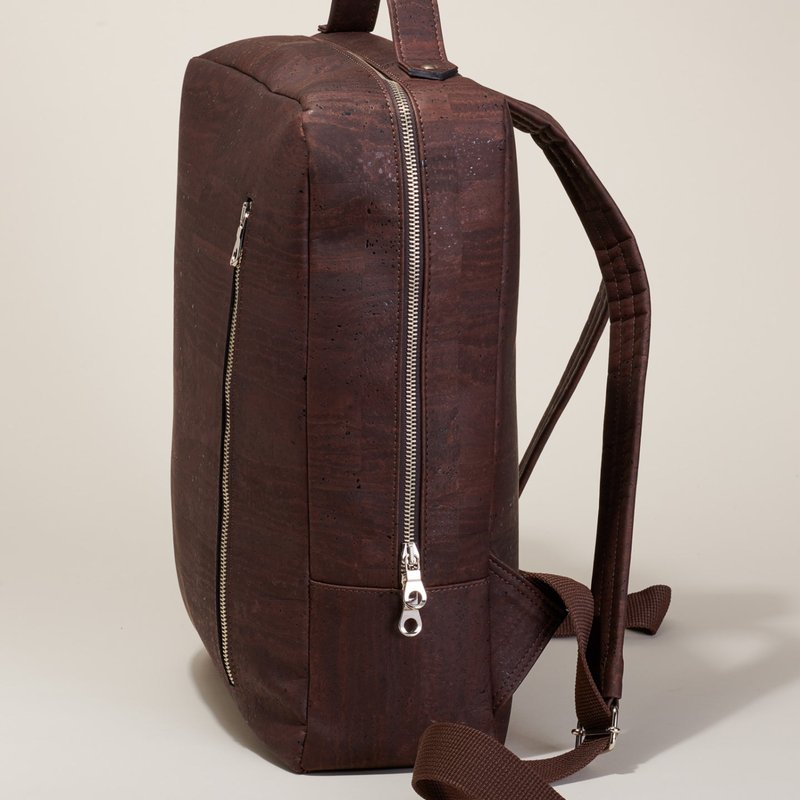 Tiradia Cork Contemporary Commuter Backpack In Brown