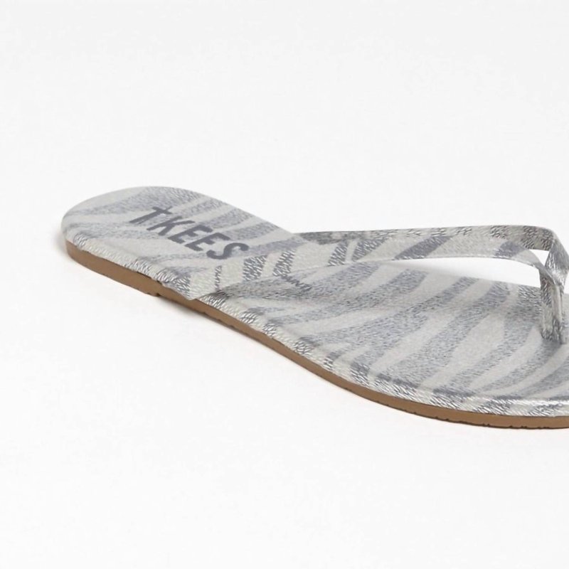 Shop Tkees Leather Flip Flops Sandal In Grey