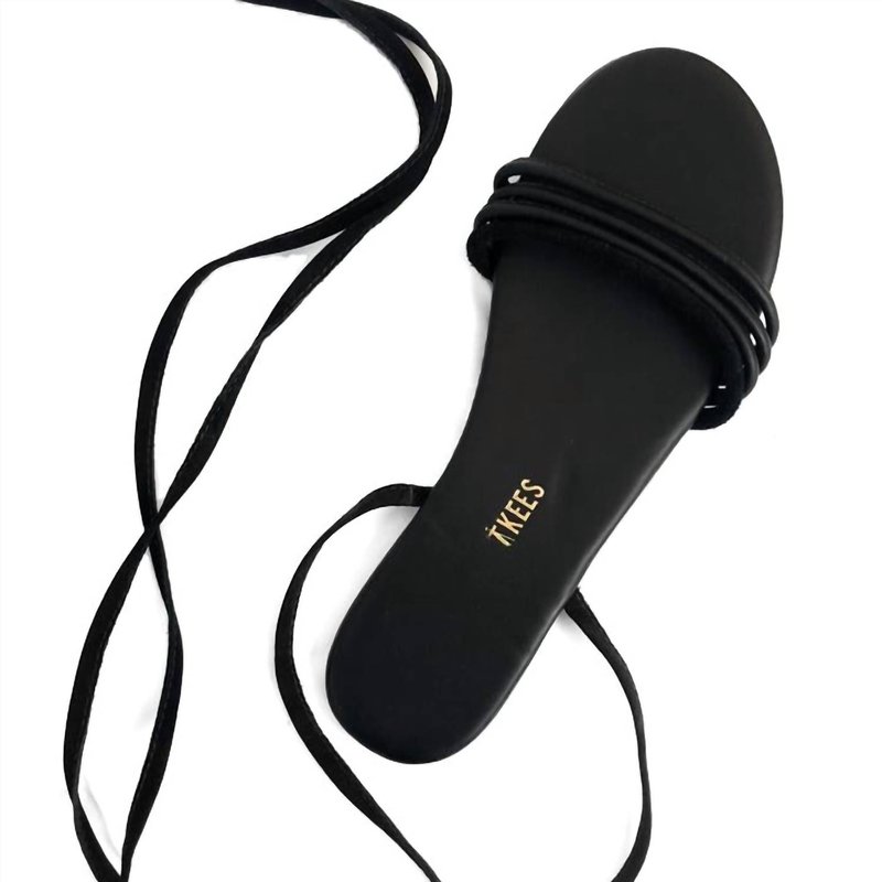 Shop Tkees Olly Wrap Sandals In Black