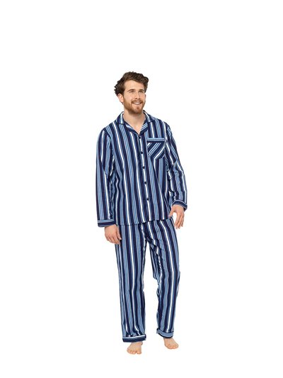 Tom Franks Tom Franks Mens Striped Flannel Pajama Set (Navy) product