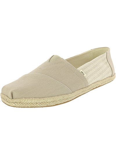 Toms Men's Classic Rope Sole Oxford Tan Ivy League Stripes Ankle-High Fabric Slip-On Shoes - 9.5M product
