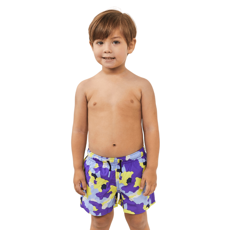 Too Cool Beachwear Camo Eye Boy Short In Purple