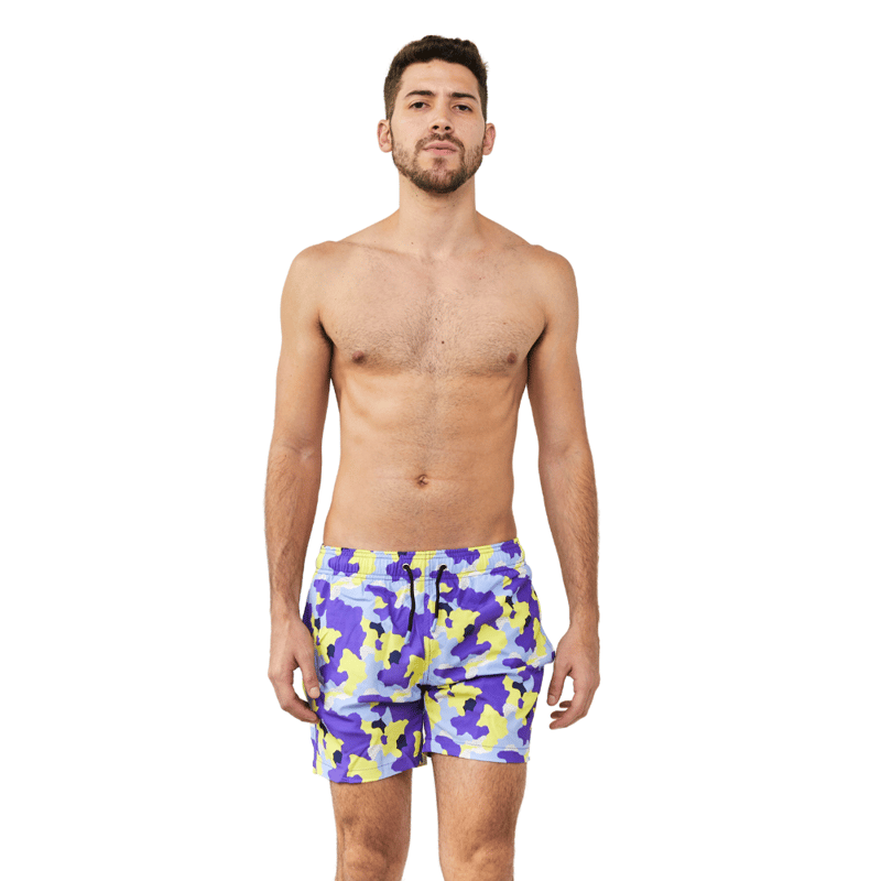 Too Cool Beachwear Camo Eye Men Short In Purple