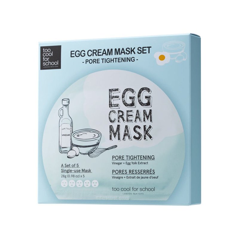 Too Cool For School Egg Cream Mask Set Pore Tightening In Blue