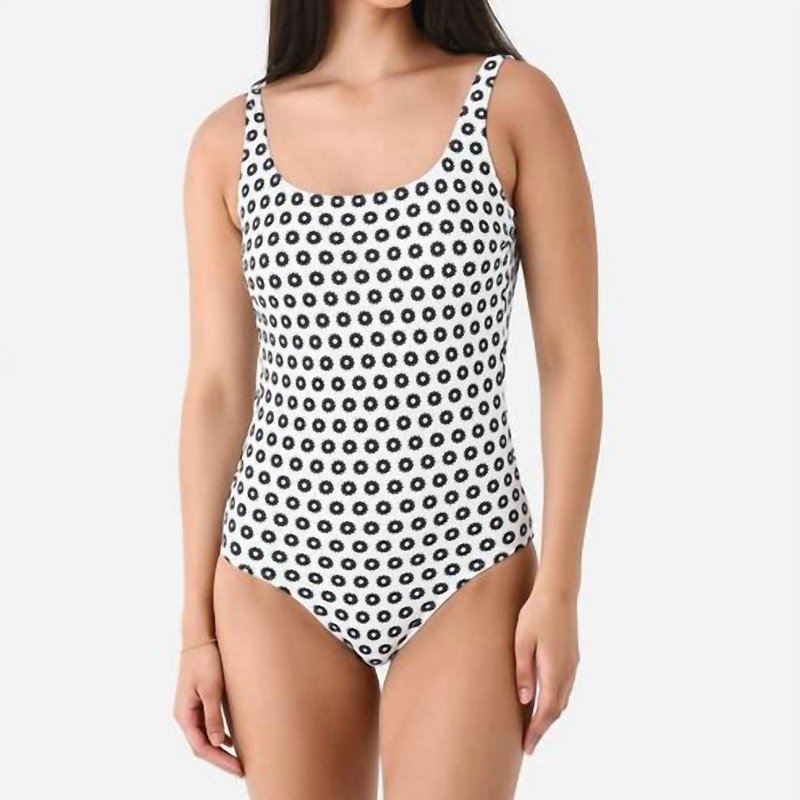 Shop Tory Burch Printed Tank One Piece Swimsuit In Black
