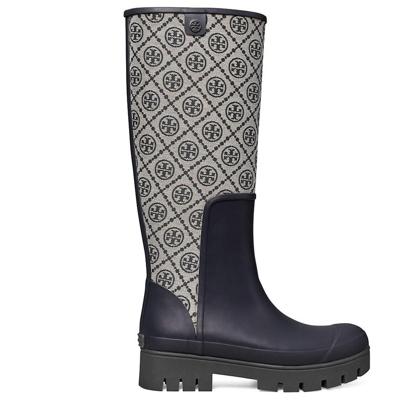 Shop Tory Burch T Monogram Logo Rubber Foul Weather Boot In Blue