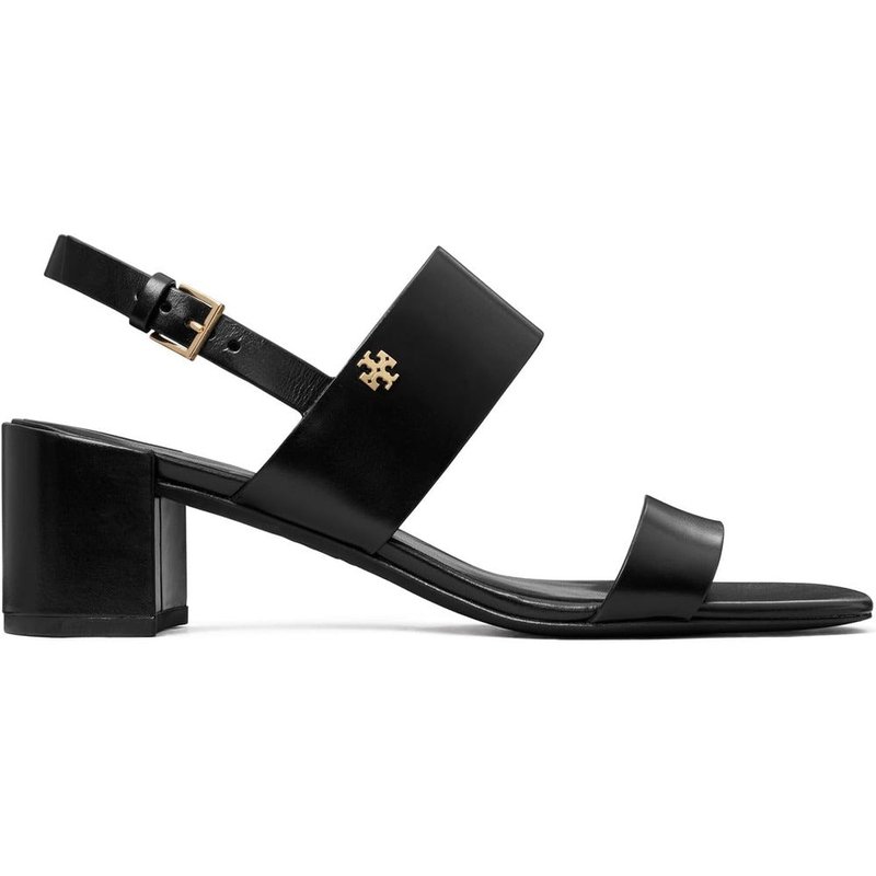 Shop Tory Burch Women's Double T Heel Sandals 50mm In Black