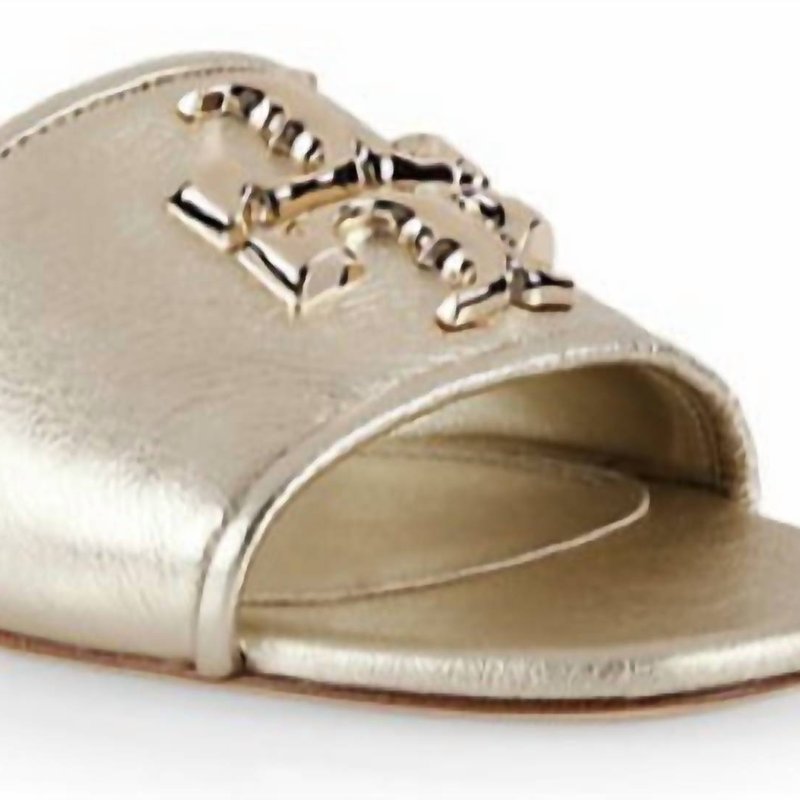 Shop Tory Burch Women's Footwear Eleanor Square Toe Leather Slide In Gold