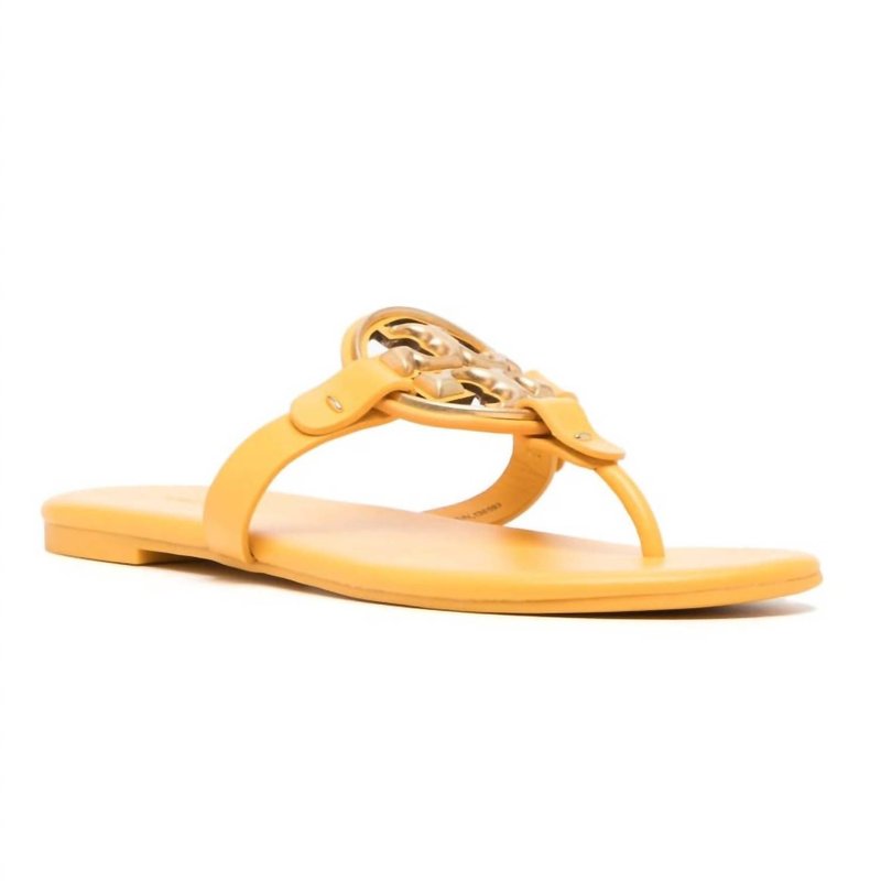 Shop Tory Burch Women's Footwear Metal Miller Slides In Yellow