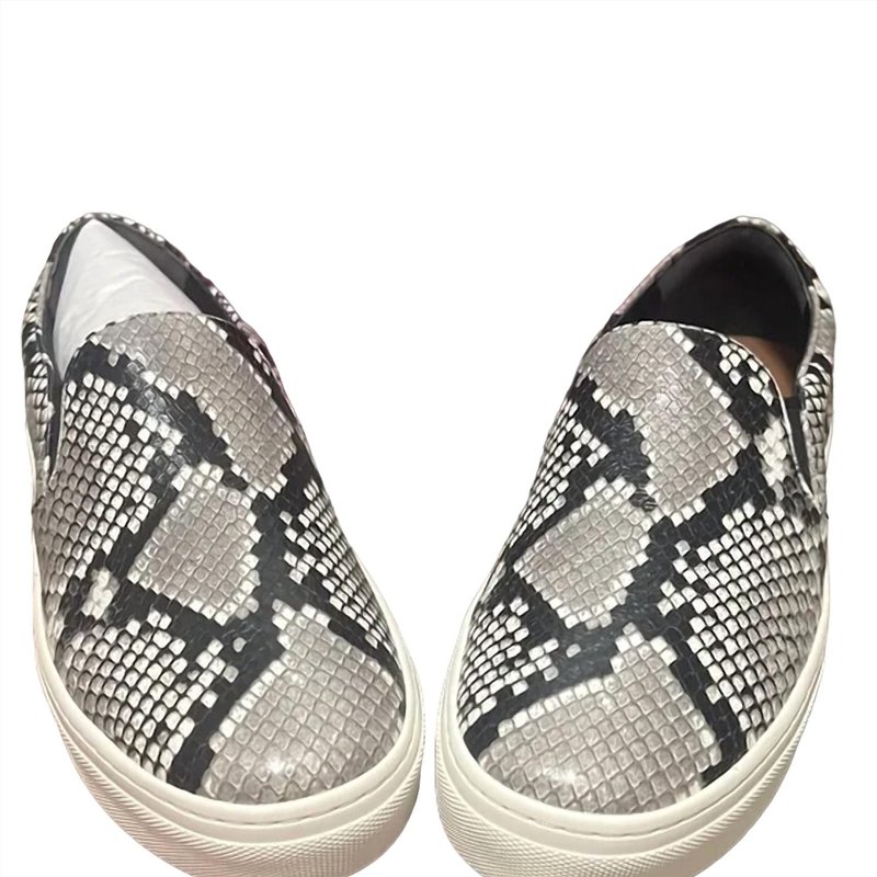 Shop Tory Burch Women's Slip On Sneaker Stamped Printed Leather In Grey