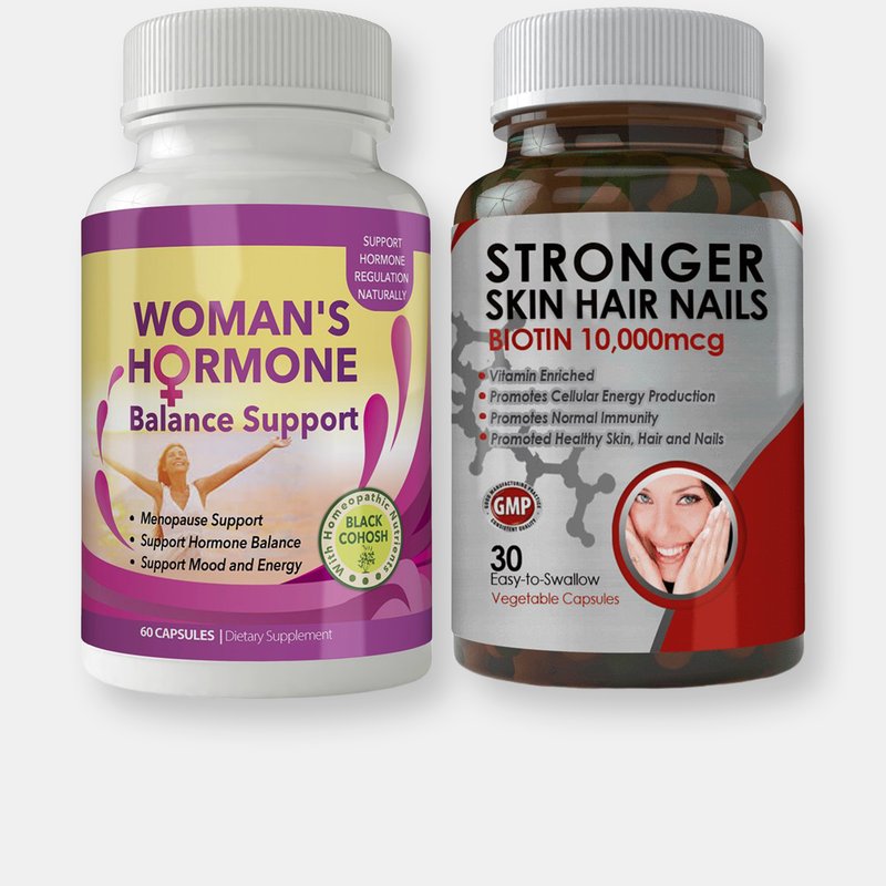 Totally Products Biotin 10,000mcg And Woman's Hormone Support Combo Pack