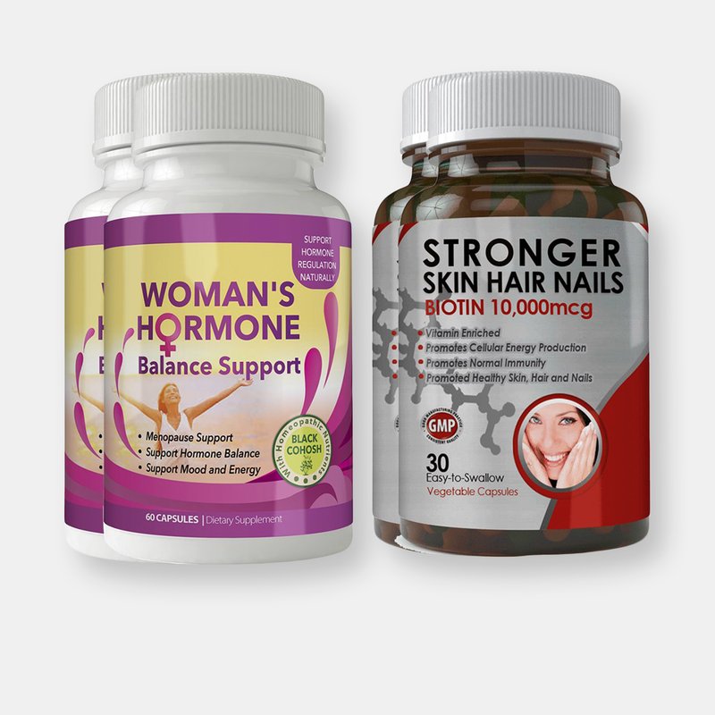Totally Products Biotin 10,000mcg And Woman's Hormone Support Combo Pack