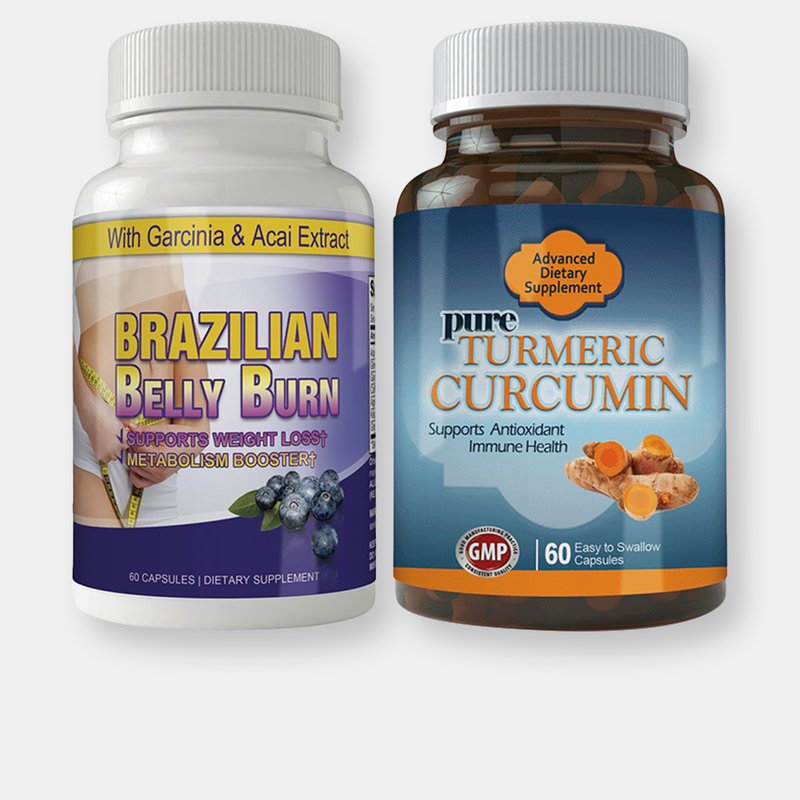 Totally Products Brazilian Belly Burn And Turmeric Curcumin Combo Pack
