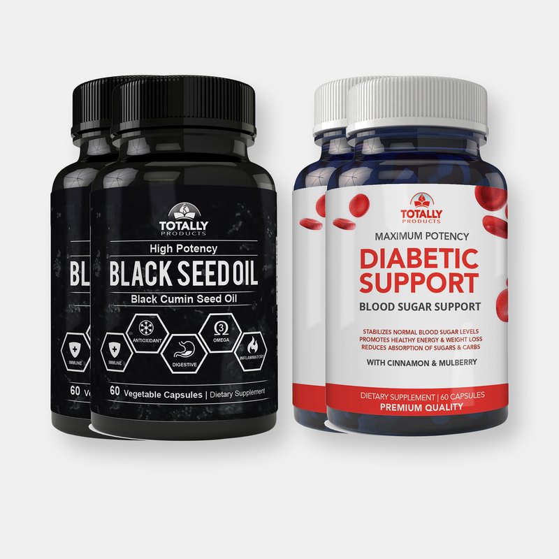 Totally Products Diabetic Support Plus Black Seed Oil Combo Pack