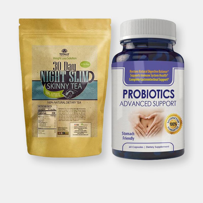 Totally Products Night Slim Skinny Tea And Probiotics Advanced Support Combo Pack