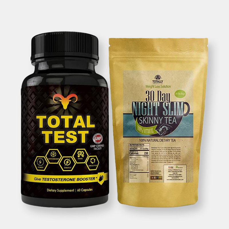 Totally Products Total Test Testosterone Booster And Night Slim Skinny Tea Combo Pack