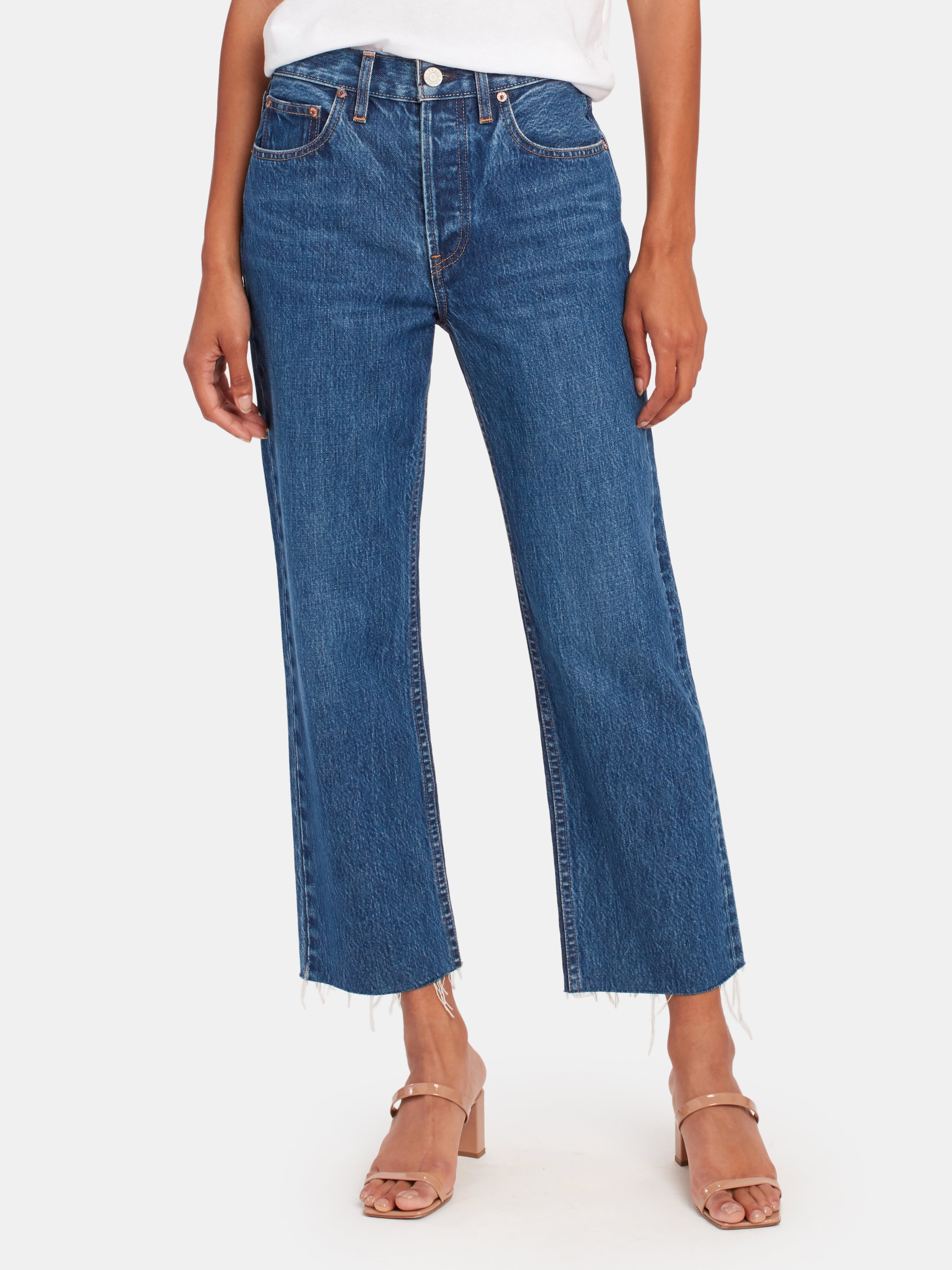 Trave Vivienne Crop Straight Leg Jeans In Borrowed Time