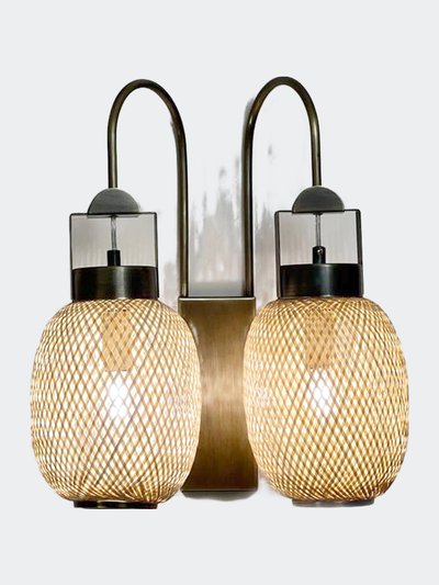 Trea Lighting Paros Double Rattan Wall Lamp product