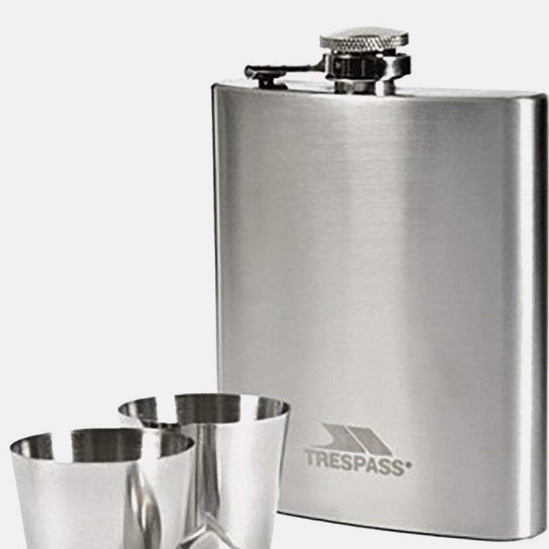 Trespass Dramcask Stainless Steel Hip Flask (silver) (one Size) In Grey