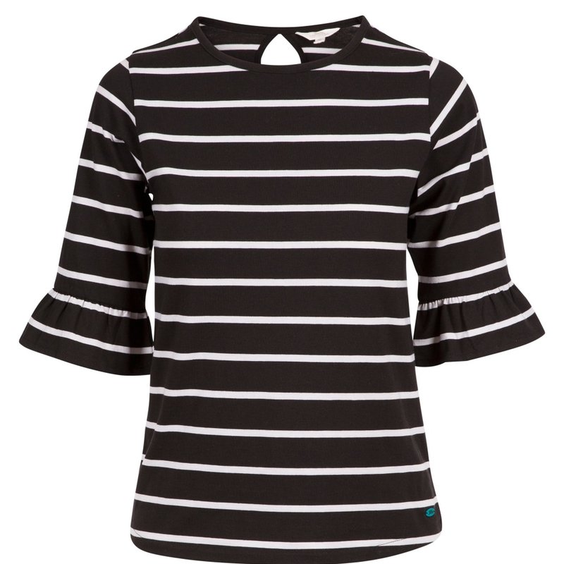 Trespass Hokku Contrast Striped T-shirt In Black/white