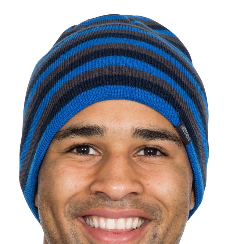 Shop Trespass Mens Coaker Beanie Hat In Blue