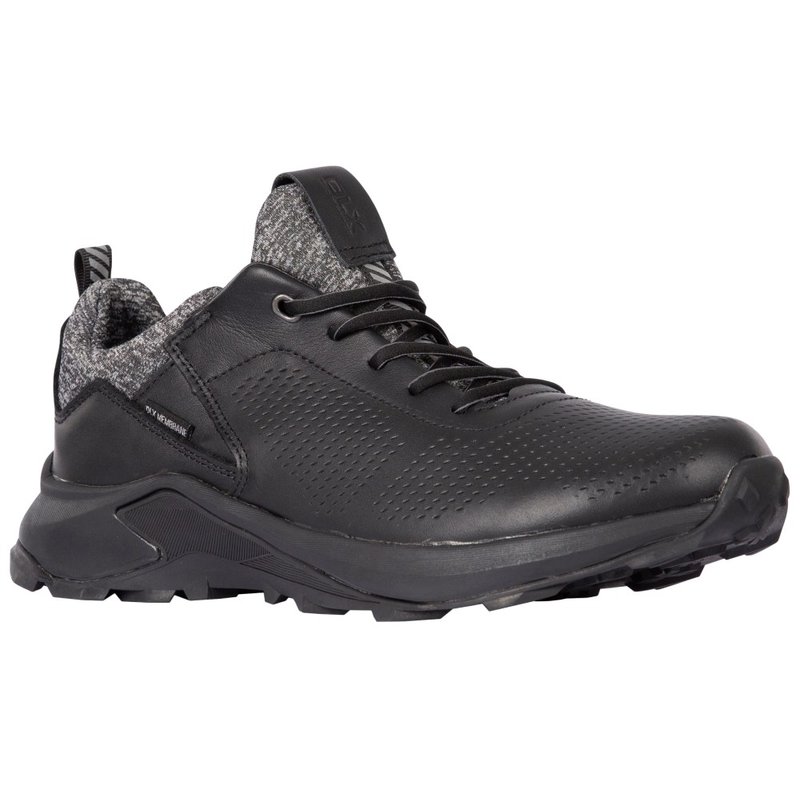 Shop Trespass Mens Cole Leather Sneakers In Black