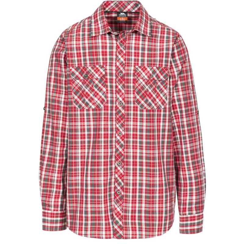 Trespass Mens Collector Check Shirt In Red