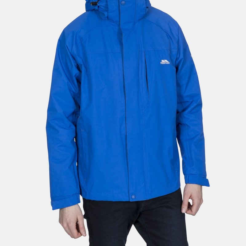 Shop Trespass Mens Edwards Ii Waterproof Jacket In Blue