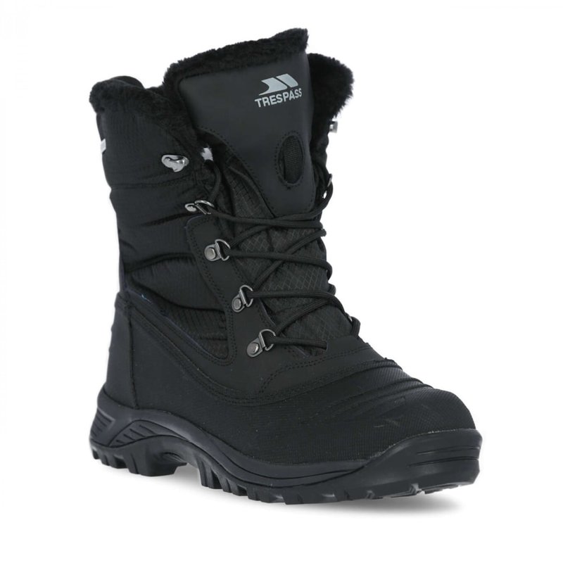Shop Trespass Mens Negev Ii Leather Snow Boots In Black