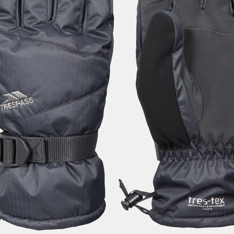 Trespass Mens Punch Waterproof Ski Gloves In Black