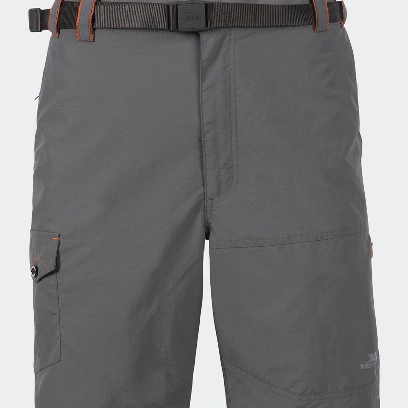 Trespass Mens Rathkenny Belted Shorts In Grey