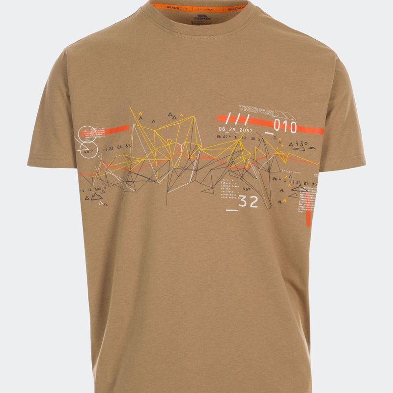 Trespass Mens Tissington Printed T-shirt In Brown
