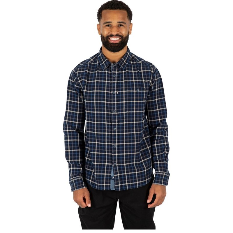 Trespass Mens Withnell Checked Cotton Shirt In Blue