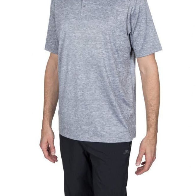 Trespass Monocle Mens Quick Dry Polo Top In Grey
