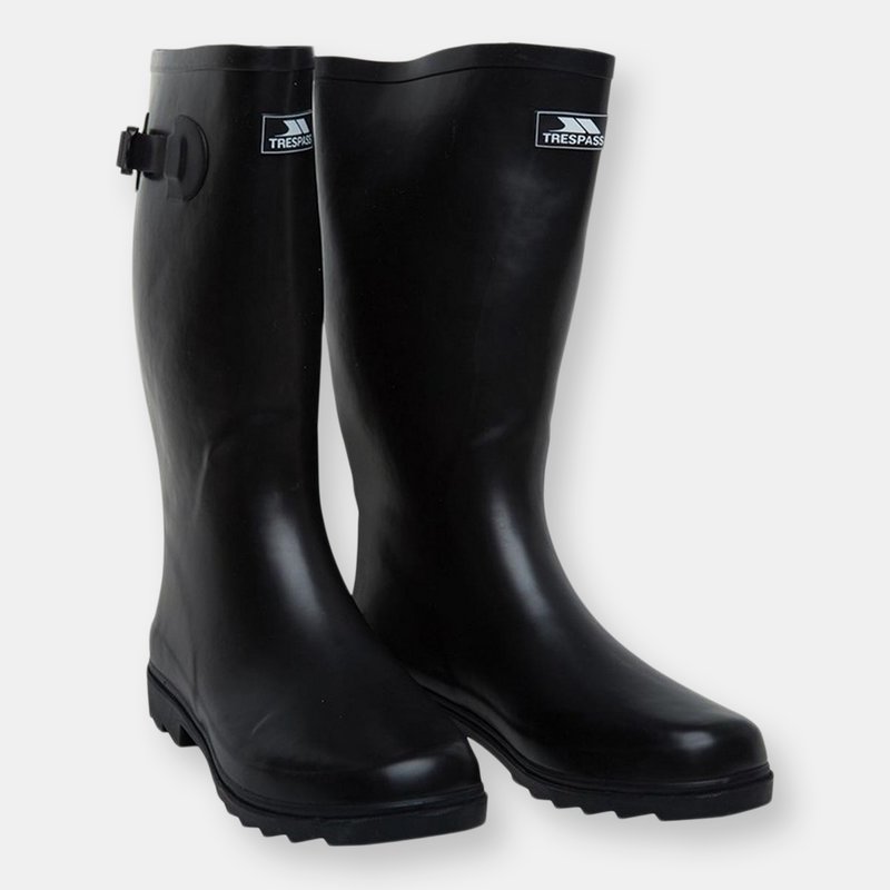 Trespass Recon X Mens Waterproof Rubber Wellington Boots In Black