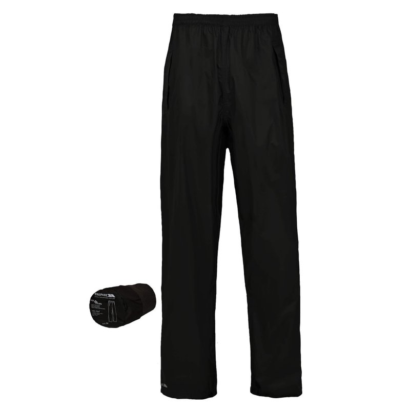 Shop Trespass Adults Unisex Packa Packaway Waterproof Pants/trousers In Black
