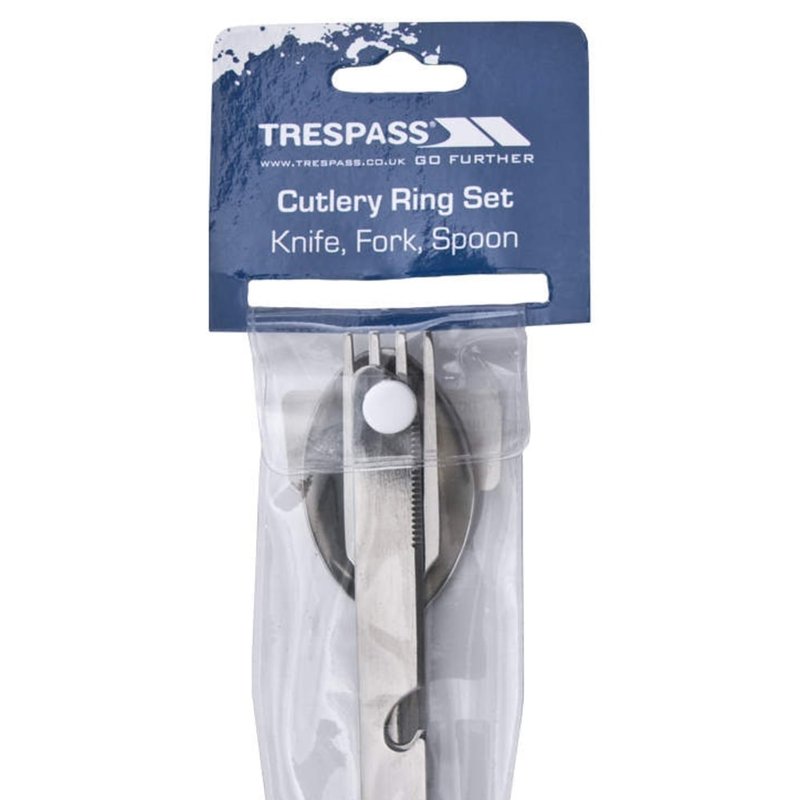 Shop Trespass Chomp Cutlery Set (silver) (one Size) In Grey