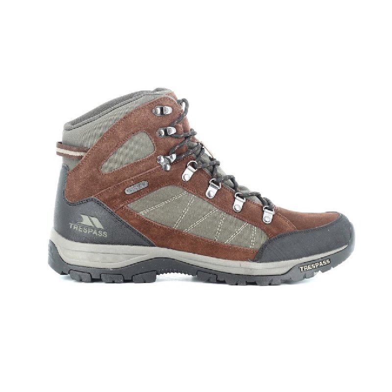 Shop Trespass Mens Chavez Mid Cut Hiking Boots In Brown