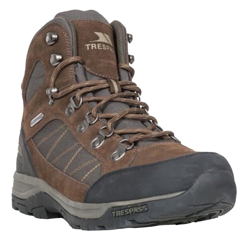 Trespass Mens Chavez Mid Cut Hiking Boots In Brown
