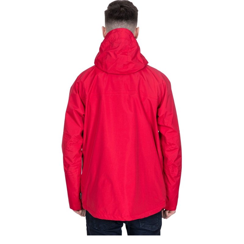 Trespass Mens Corvo Hooded Full Zip Waterproof Jacket/coat In Red
